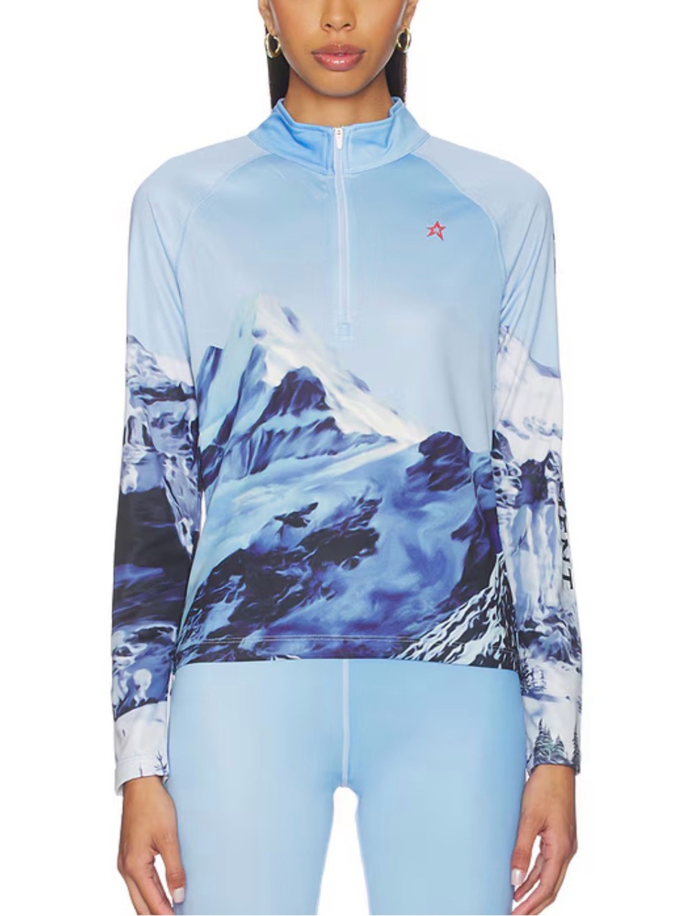 Perfect Moment 1/4 Zip Base Layer Top in Ski Lift Blue NEW NWT